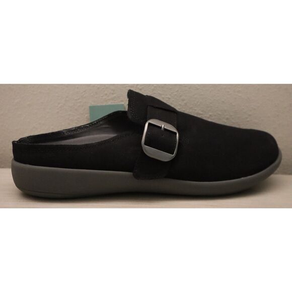 Revitalign A641021 Women's Sz 12D Black Solaire Orthotic Canvas Buckle Mules - Picture 7 of 13